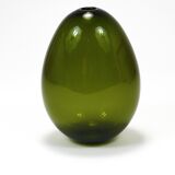 Art glass vase Saippuakupla green soap by Kaj Franck, Nuutajärvi Finland.