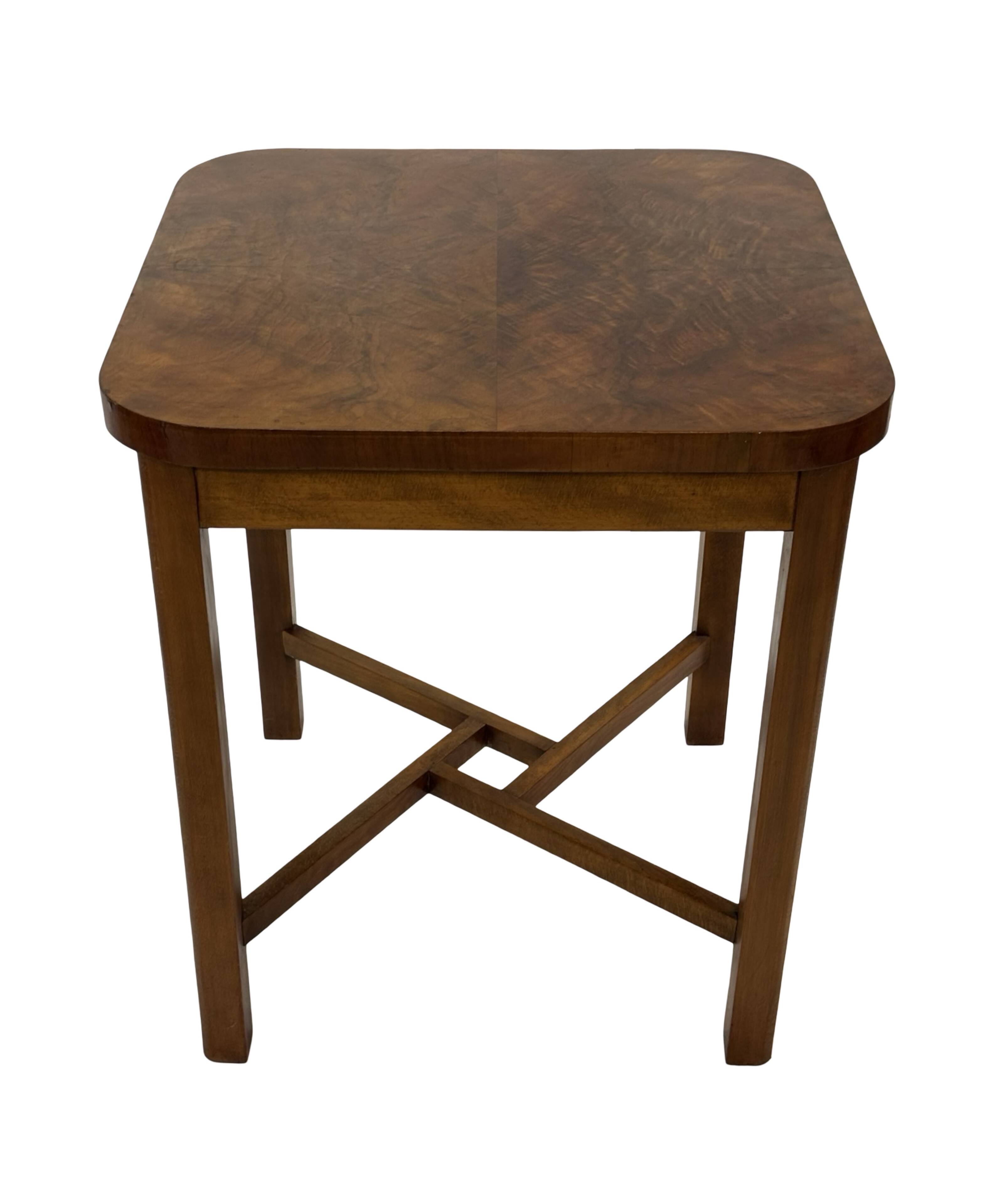 Art Deco side table walnut wood design 30's