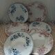 6 antique ironstone dinner plates