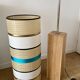 Solid oak floor lamp with contemporary shade