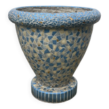 Large antique mosaic pot, 70cm high, from the 1960s
