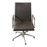 Lot de fauteuils design Matteo Grassi – Collection MIZAR – Cuir gris