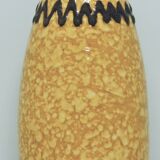 vintage mottled ochre yellow and brown zigzag vase West Germany