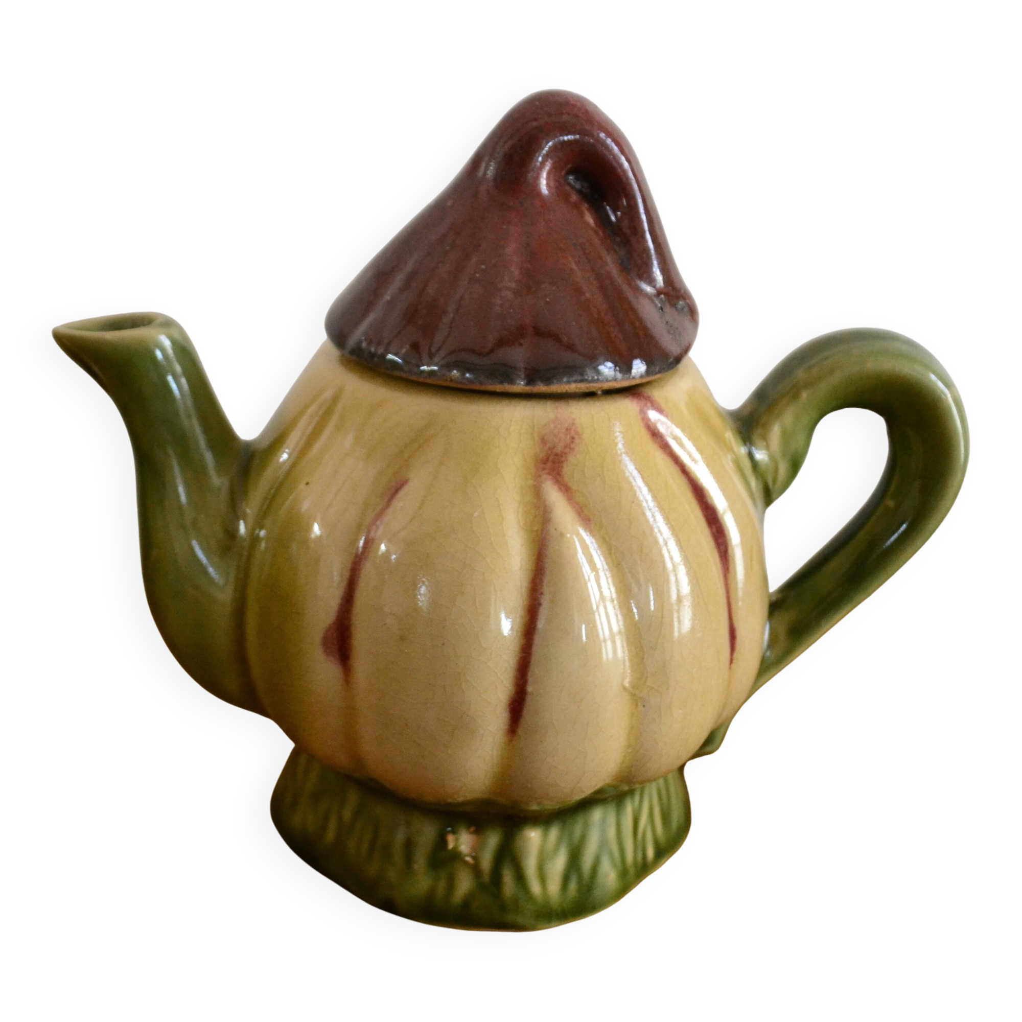 Small vintage earthenware teapot