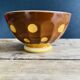 Old faceted bowl with polka dot pattern from the Sarreguemines earthenware factory