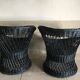 Black diabolo rattan set of the 60s