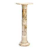 Colonne ancienne en albâtre à décorations géométriques XIXe siècle