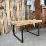 Table basse en bois et métal SNCF