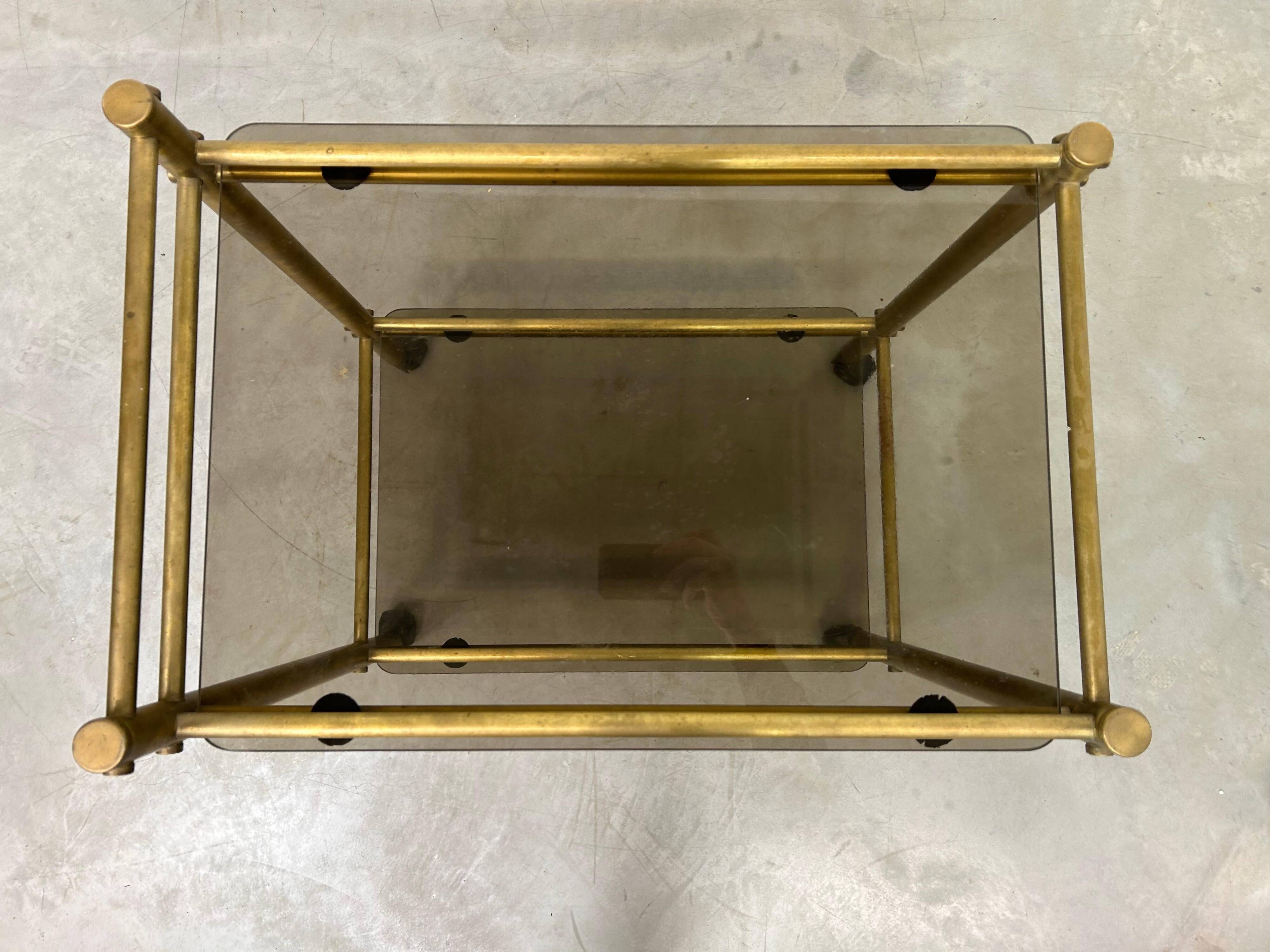 Vintage brass serving trolley