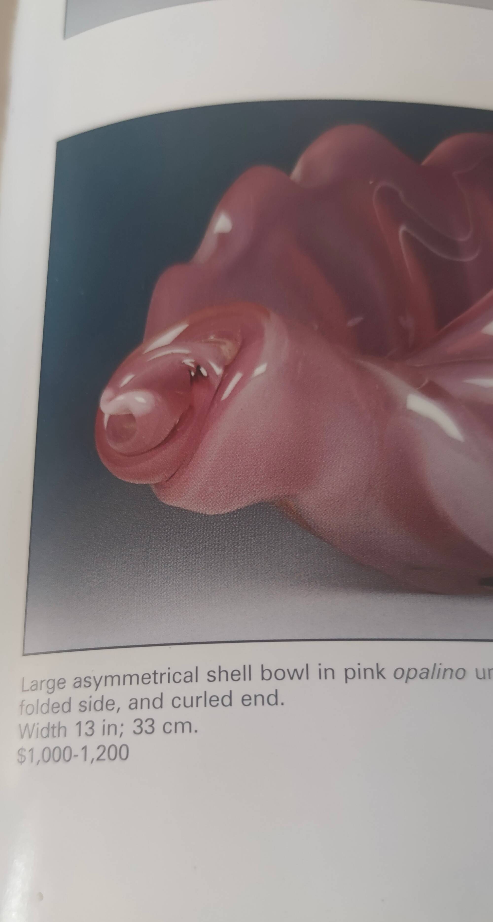 Vide poche, cendrier en opaline rose et verre Lattimo par Fratelli Toso, Italie