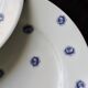 6 vintage white porcelain dinner plates with blue roses