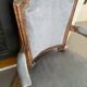Pair of cabriolet armchairs in light grey and dark grey Louis XV style.