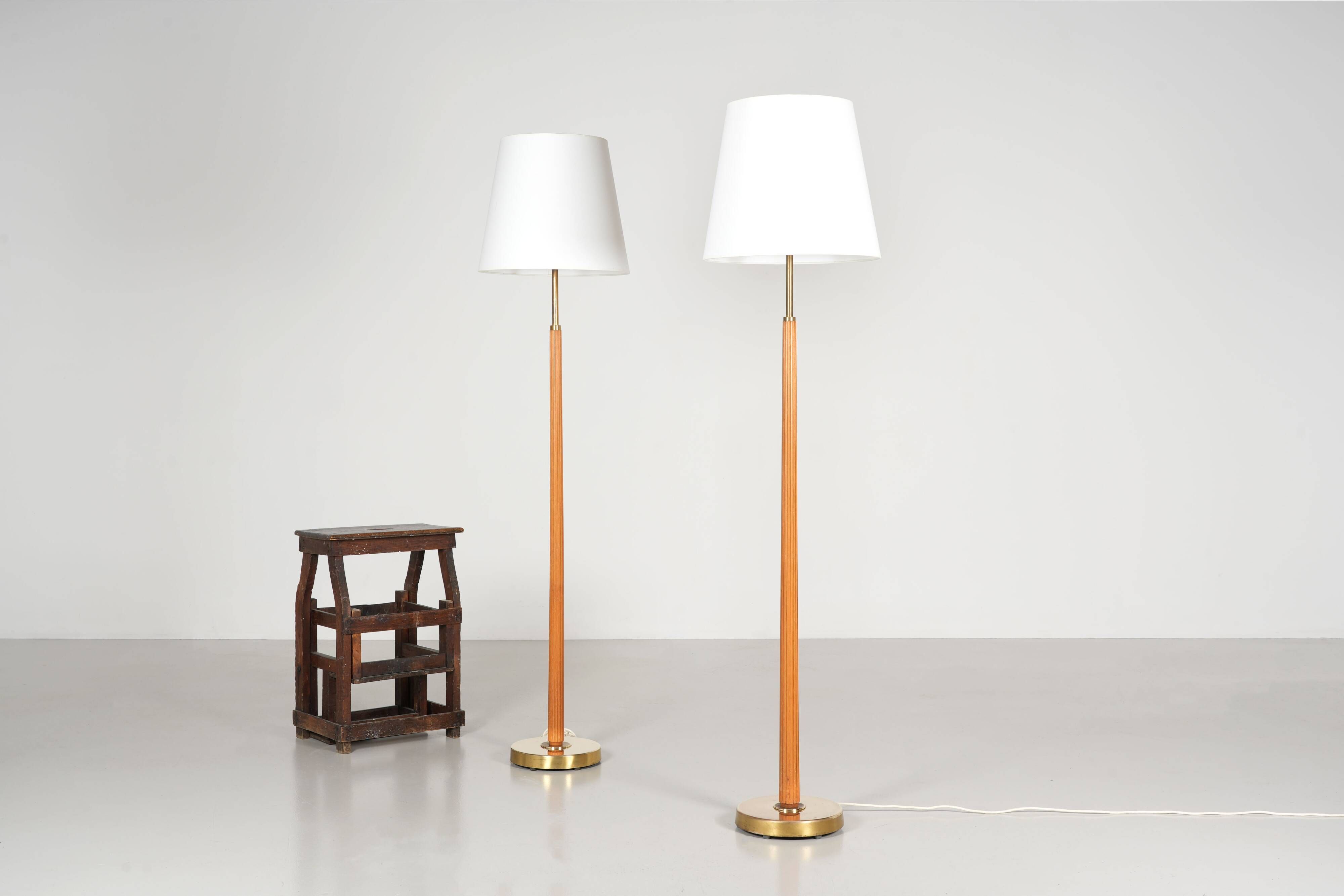 Pair of floor lamps by Hans Bergström for Ateljé Lyktan circa 1950