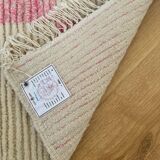 Pink white checkered small rug