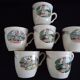 Six sarreguemines cups and saucers, obernai model