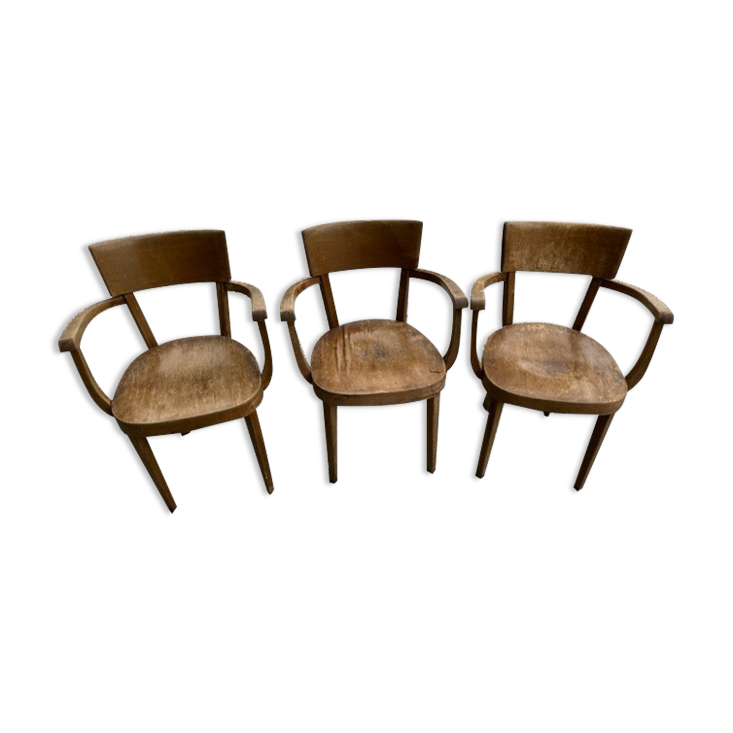 Set of 3 armchairs Baumann 1950