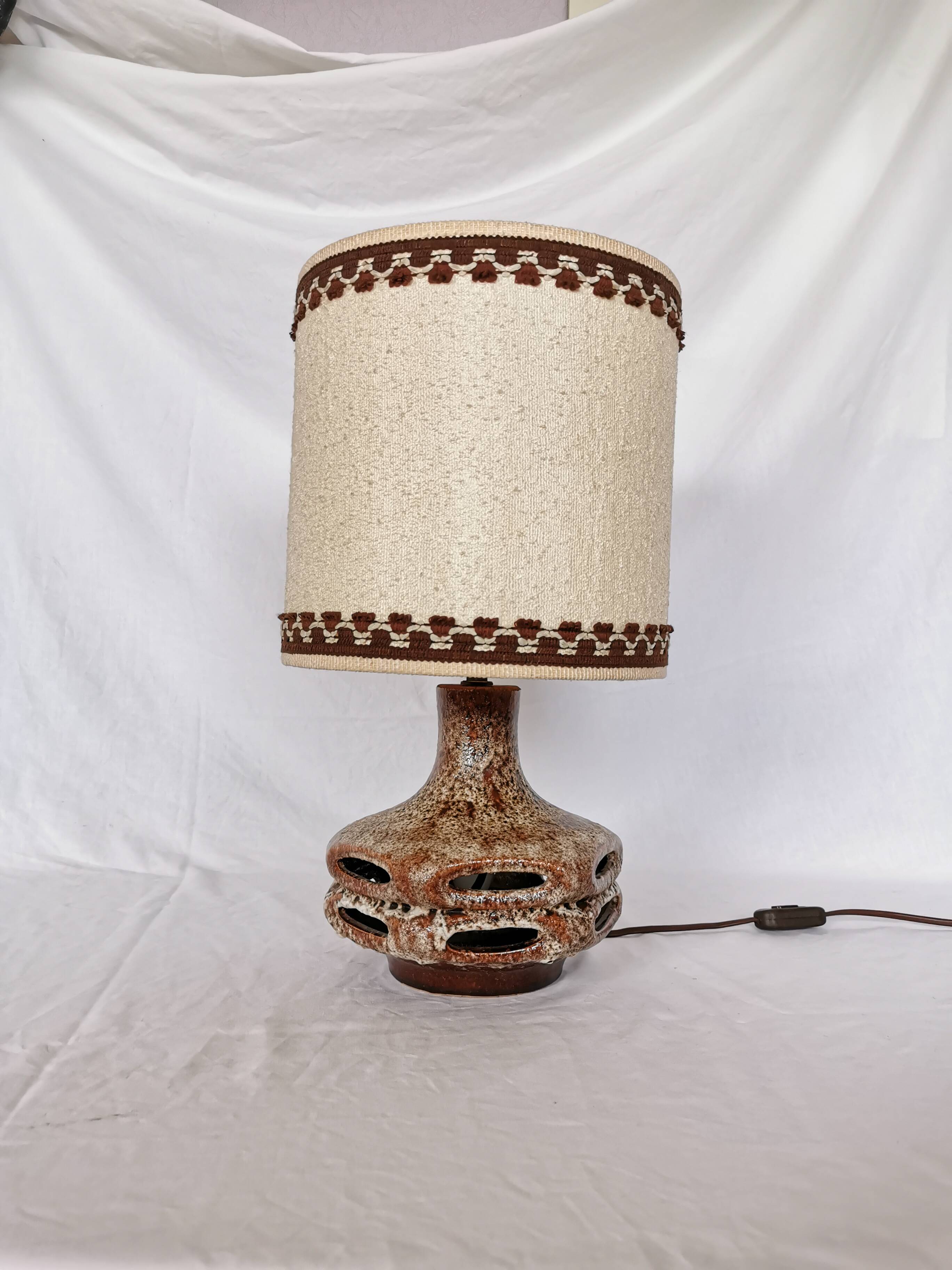 Openwork ceramic lamp, Stein Keramik, Germany, space age, 1960.