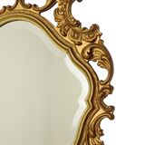 Miroir doré Deknudt de style rococo, miroir à crête, acanthe, 81 cm