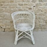 armchair woven wicker basket