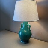 Old green ceramic lamp