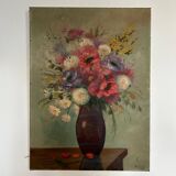 Tableau ancien bouquet classique