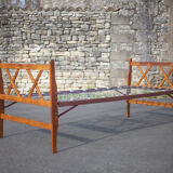 Old wood folding bed, reconstruction period bed, daybed