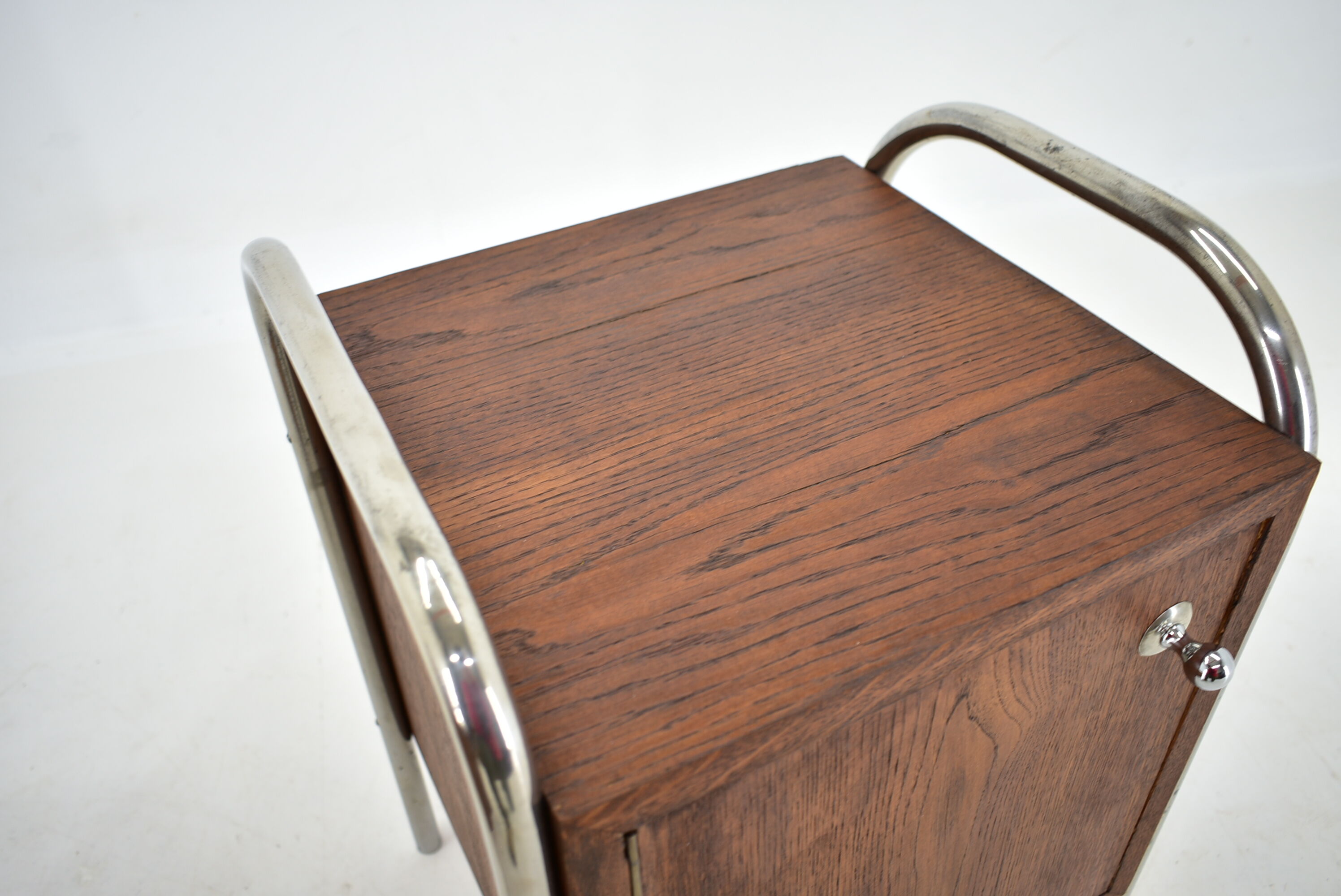 1940s Pair of Bauhaus Bedside Tables, Czechoslovakia