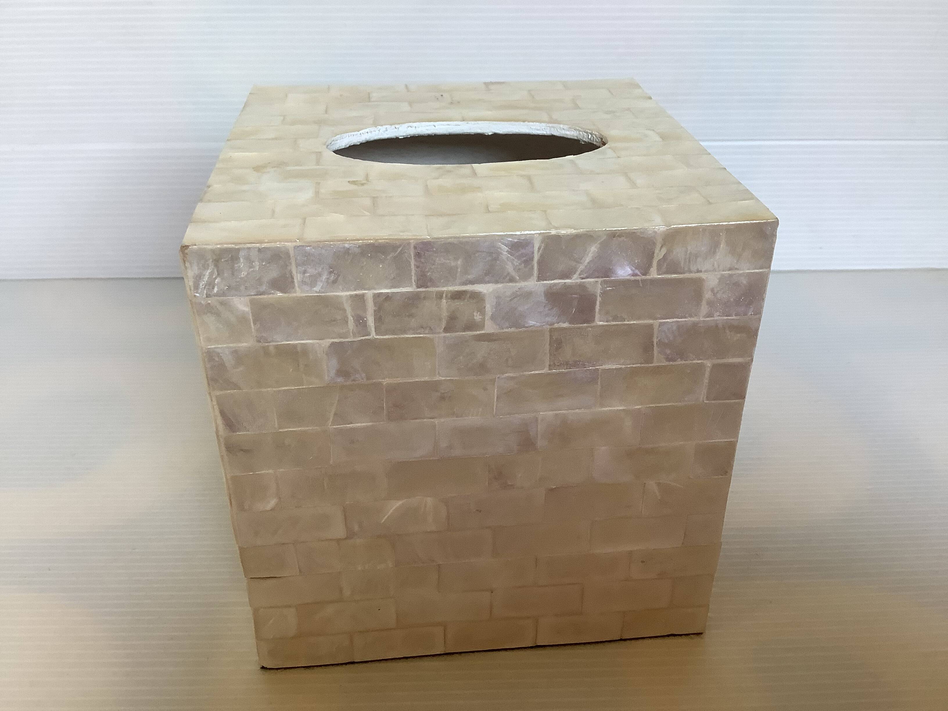 Boîte pour mouchoirs bois et nacre