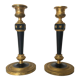 Pair of bronze candle holders empire era