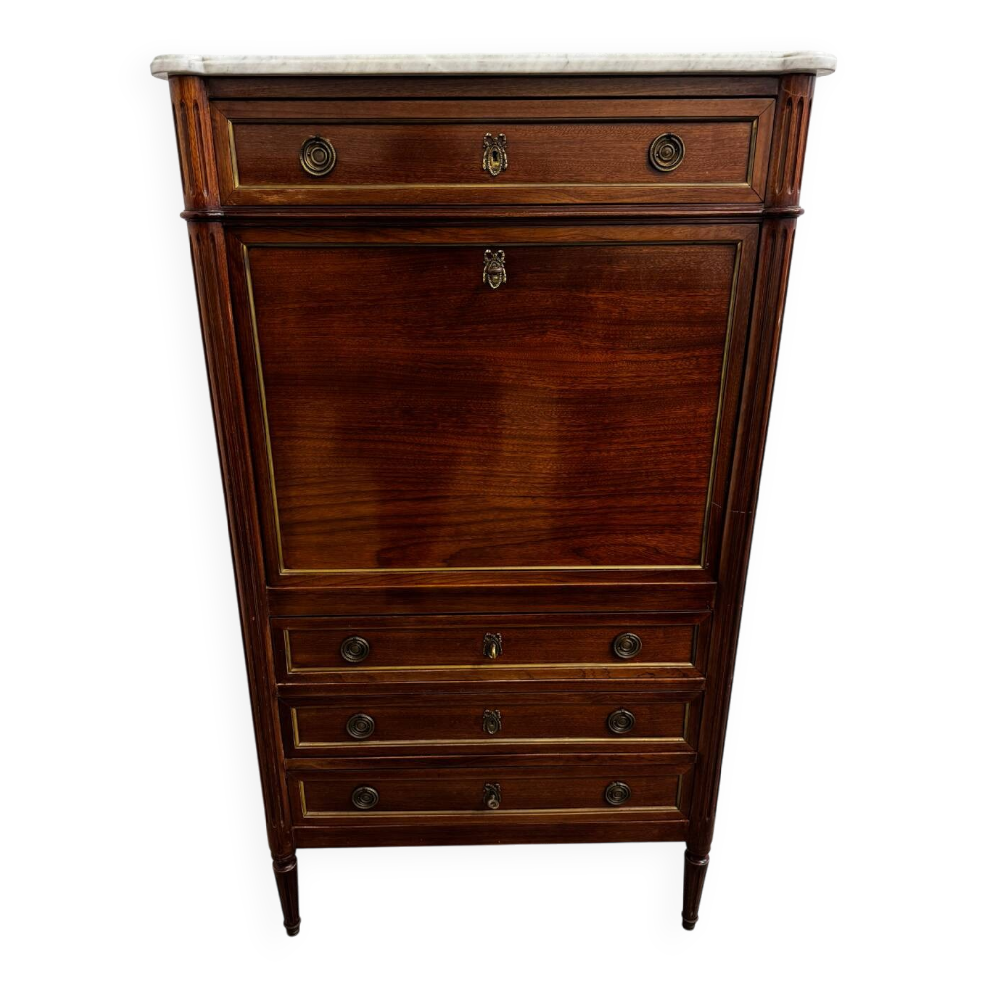Louis XVI style secretary with marble top