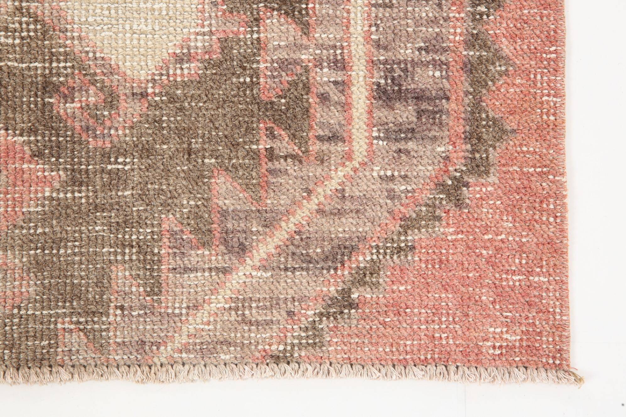 3x12 Soft Pastel Pale Red Turkish Vintage Runner Rug