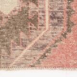 3x12 Soft Pastel Pale Red Turkish Vintage Runner Rug