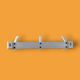 Vintage aluminum wall coat rack with three hooks - good condition