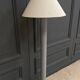Wooden floor lamp 1980 central shaft gray patina