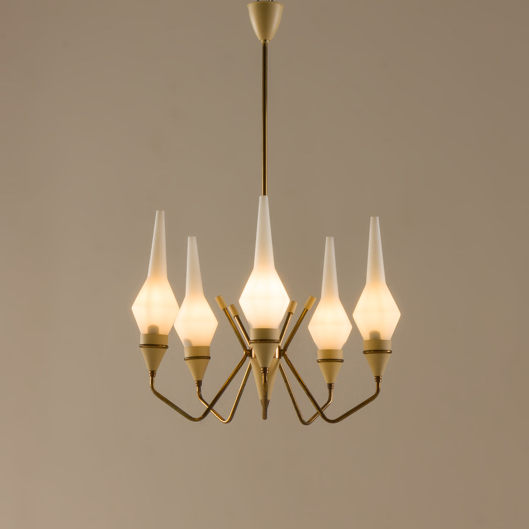 Italian mid-century chandelier in brass, 1950s