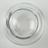 Vase boule en cristal, taillé spirale