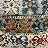 Square cushion, cover and insert, Gobelin fabric, ethnic.