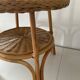 Table basse ronde vintage en rotin et osier