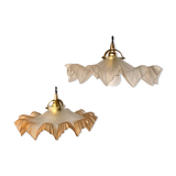 Pair of serrated opalines bistro style 1920