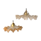 Pair of serrated opalines bistro style 1920