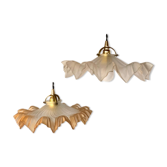 Pair of serrated opalines bistro style 1920