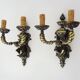Pair of Satyr wall lights in bronze Napoleon III 19th century