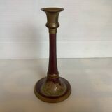 Bougeoir mauve violet émaux cloisonnés