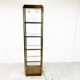 Brass illuminated wall unit by Belgochrom, 1970s