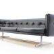 Sofa leatherette and chrome France 1970 s