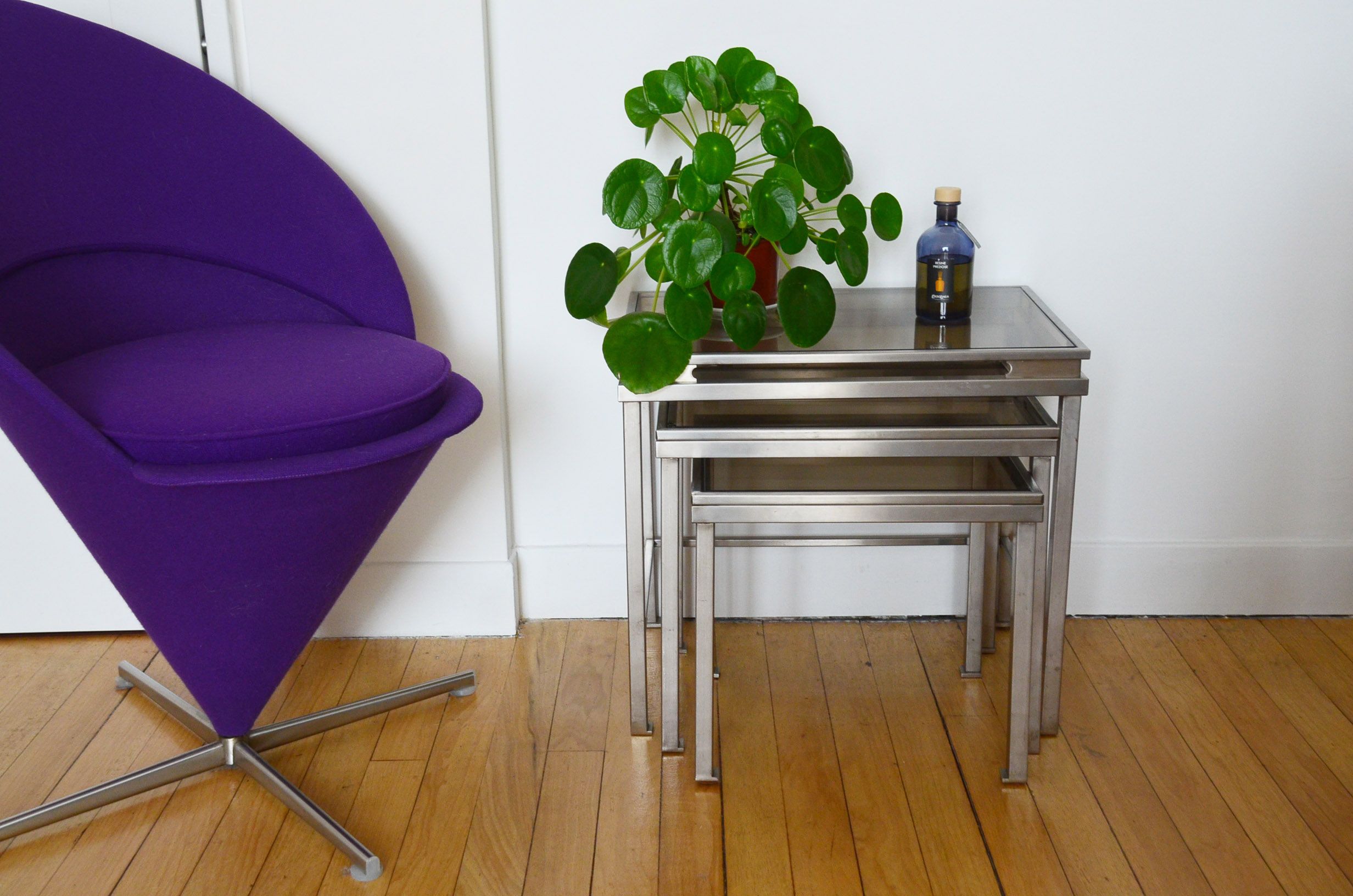 Lot 3 pull out tables by Maison Jansen by Guy Lefèvre 1970