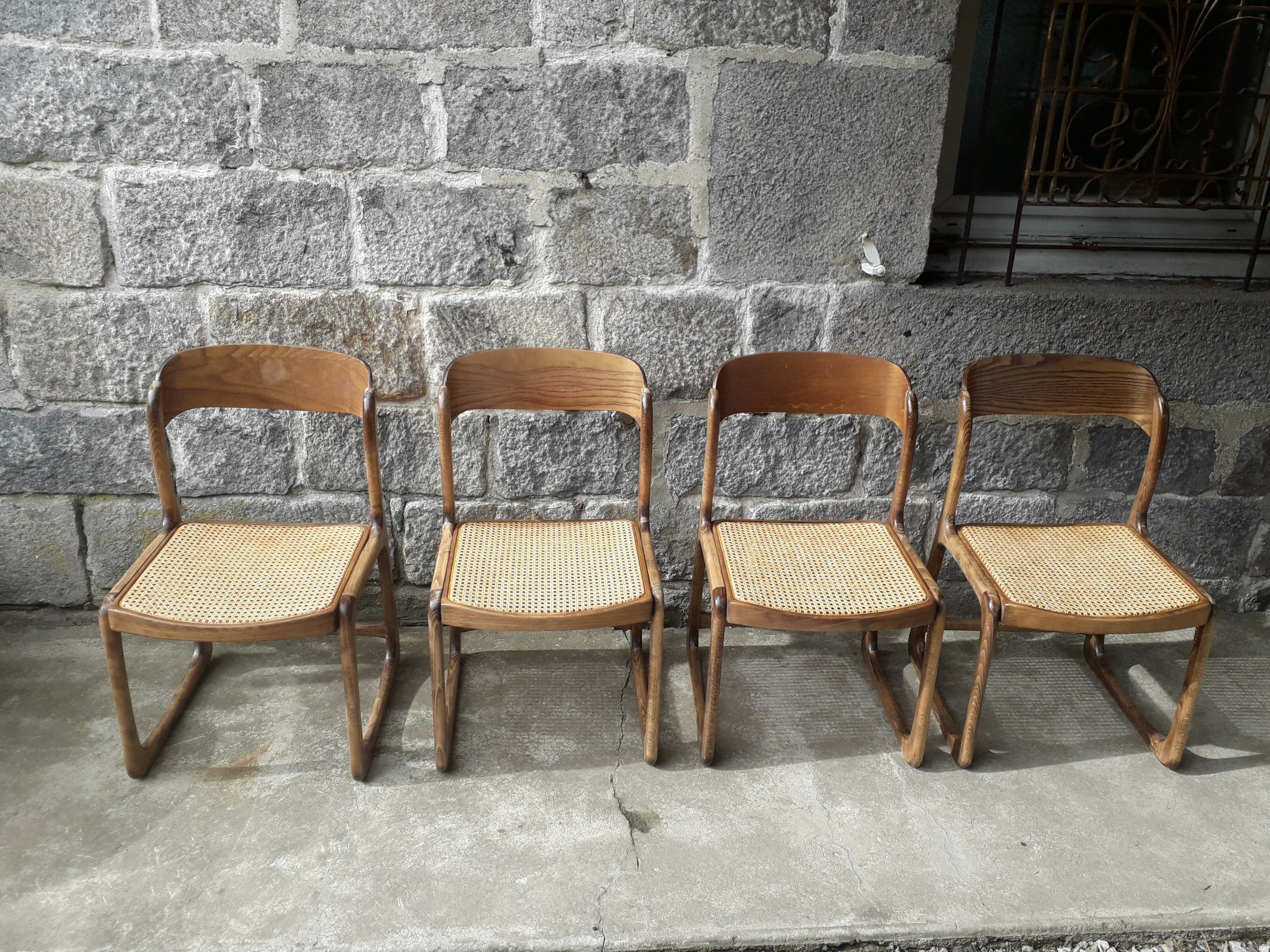 Baumann sled chairs, set of four
