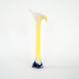 Yellow vase, Murano glass, Italian design, 1970s, made in Italy