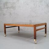Swedish rosewood and pebbles coffee table in the style of Ib Kofod-Larsen , 1960s