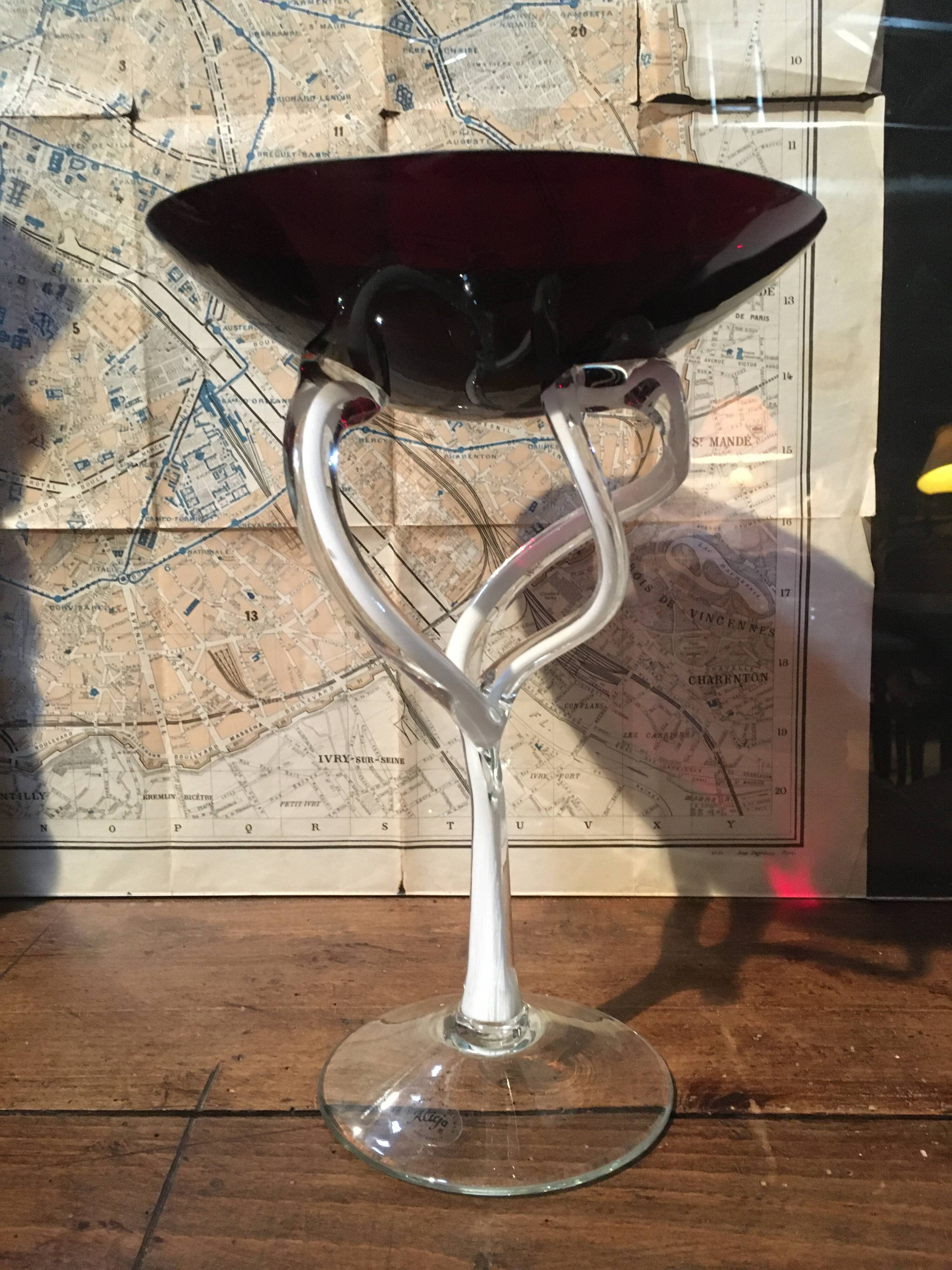 Stretched glass bowl "Alicja" Poland 70s